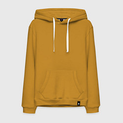 Толстовка-худи хлопковая мужская Русская рыбалка, цвет: горчичный