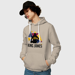 Толстовка-худи хлопковая мужская King James 23, цвет: миндальный — фото 2