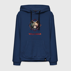 Толстовка-худи хлопковая мужская Медведь в рамке Wild Bear, цвет: тёмно-синий
