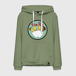 Толстовка-худи хлопковая мужская Simpsons bowling, цвет: авокадо