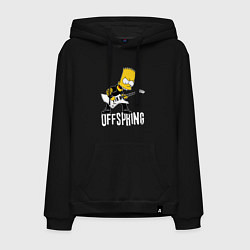 Толстовка-худи хлопковая мужская Offspring Барт Симпсон рокер, цвет: черный