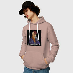 Толстовка-худи хлопковая мужская Римворлд - Рэнди, цвет: пыльно-розовый — фото 2