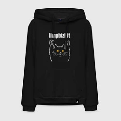 Толстовка-худи хлопковая мужская Limp Bizkit rock cat, цвет: черный