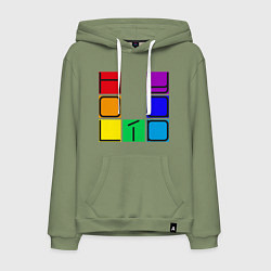 Толстовка-худи хлопковая мужская Holiday colour, цвет: авокадо