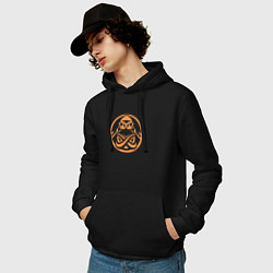 Толстовка-худи хлопковая мужская Ence logo, цвет: черный — фото 2