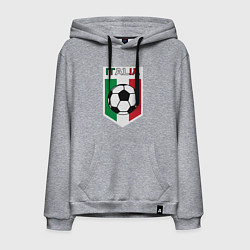 Толстовка-худи хлопковая мужская Футбол Италии, цвет: меланж