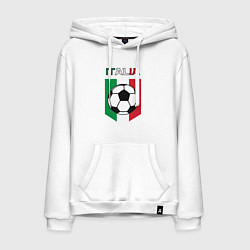Толстовка-худи хлопковая мужская Футбол Италии, цвет: белый