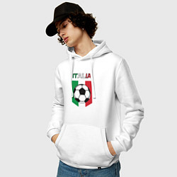 Толстовка-худи хлопковая мужская Футбол Италии, цвет: белый — фото 2
