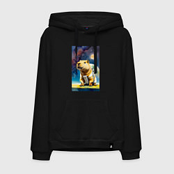 Мужская толстовка-худи Capybara brave astronaut - neural network