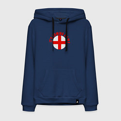 Толстовка-худи хлопковая мужская Coming home England, цвет: тёмно-синий