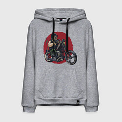 Толстовка-худи хлопковая мужская Biker red sun, цвет: меланж