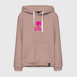 Толстовка-худи хлопковая мужская Розовый логотип Барби, цвет: пыльно-розовый
