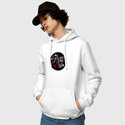 Толстовка-худи хлопковая мужская Stray Kids logo, цвет: белый — фото 2