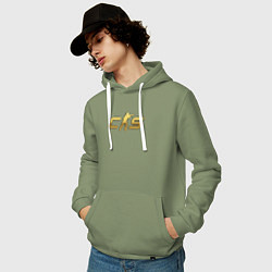 Толстовка-худи хлопковая мужская CS 2 gold logo, цвет: авокадо — фото 2