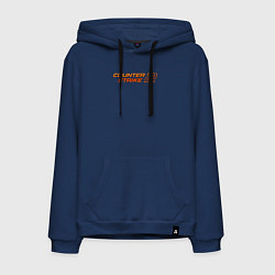 Толстовка-худи хлопковая мужская Counter strike 2 orange logo, цвет: тёмно-синий