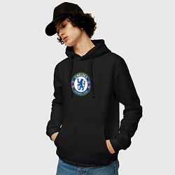 Толстовка-худи хлопковая мужская Chelsea fc sport, цвет: черный — фото 2