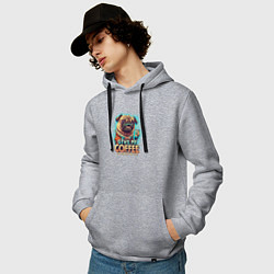 Толстовка-худи хлопковая мужская Give me coffee, цвет: меланж — фото 2