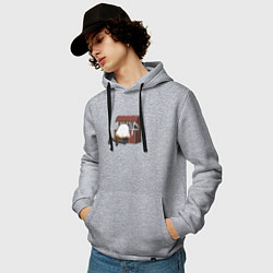 Толстовка-худи хлопковая мужская Фрирен застряла в сундуке мимике, цвет: меланж — фото 2