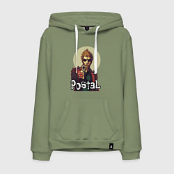 Толстовка-худи хлопковая мужская Postal dude, цвет: авокадо