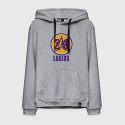 Толстовка-худи хлопковая мужская 24 Lakers, цвет: меланж