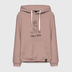 Толстовка-худи хлопковая мужская Bart hellboy Lill Peep, цвет: пыльно-розовый