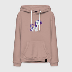 Толстовка-худи хлопковая мужская Рарити из My Little Pony в кино, цвет: пыльно-розовый