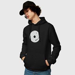 Толстовка-худи хлопковая мужская Vinyl world, цвет: черный — фото 2