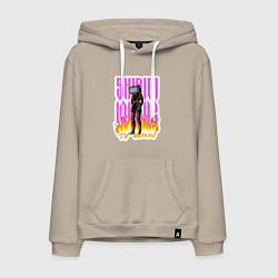 Толстовка-худи хлопковая мужская Милый титан ТВ Мен, цвет: миндальный