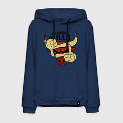 Толстовка-худи хлопковая мужская Bulls logo with hands, цвет: тёмно-синий