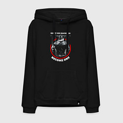 Мужская толстовка-худи Dont use machines become one quote