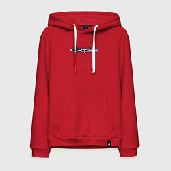 Толстовка-худи хлопковая мужская Crysis логотип, цвет: красный