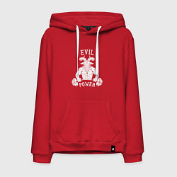 Толстовка-худи хлопковая мужская Evil power, цвет: красный