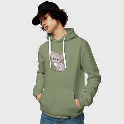 Толстовка-худи хлопковая мужская Cute koala, цвет: авокадо — фото 2