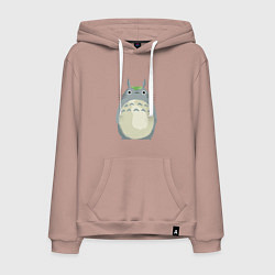 Толстовка-худи хлопковая мужская Neighbor Totoro, цвет: пыльно-розовый
