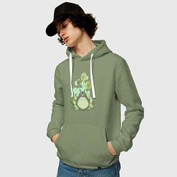 Толстовка-худи хлопковая мужская Green Totoro, цвет: авокадо — фото 2