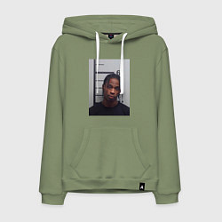 Толстовка-худи хлопковая мужская Travis Scott magshot, цвет: авокадо
