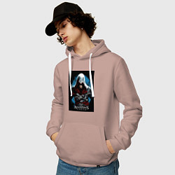 Толстовка-худи хлопковая мужская Assassins creed строгий костюм, цвет: пыльно-розовый — фото 2