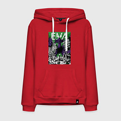 Толстовка-худи хлопковая мужская Евангелион Синдзи, цвет: красный