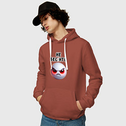 Толстовка-худи хлопковая мужская Не беспокоить, цвет: кирпичный — фото 2