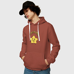 Толстовка-худи хлопковая мужская I аm a star, цвет: кирпичный — фото 2
