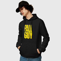 Толстовка-худи хлопковая мужская The fall guy logo, цвет: черный — фото 2