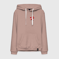 Толстовка-худи хлопковая мужская Im Danish - motto, цвет: пыльно-розовый