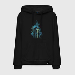 Толстовка-худи хлопковая мужская Tardis magic, цвет: черный