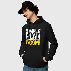 Толстовка-худи хлопковая мужская Simple plan - boom, цвет: черный — фото 2