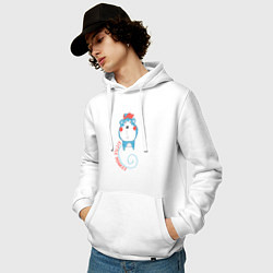Толстовка-худи хлопковая мужская Little monkey, цвет: белый — фото 2