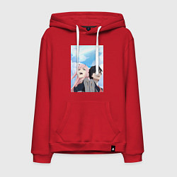 Толстовка-худи хлопковая мужская Милый во Франксе Хиро, цвет: красный