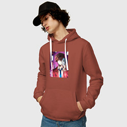 Толстовка-худи хлопковая мужская Киётака Аянокоджи манипулятор, цвет: кирпичный — фото 2