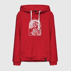 Толстовка-худи хлопковая мужская Смерть и ночь, цвет: красный