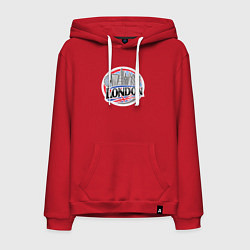 Толстовка-худи хлопковая мужская Лондон Англия, цвет: красный