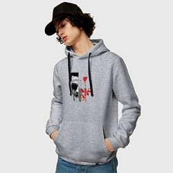 Толстовка-худи хлопковая мужская Depeche Mode - Dave rose, цвет: меланж — фото 2